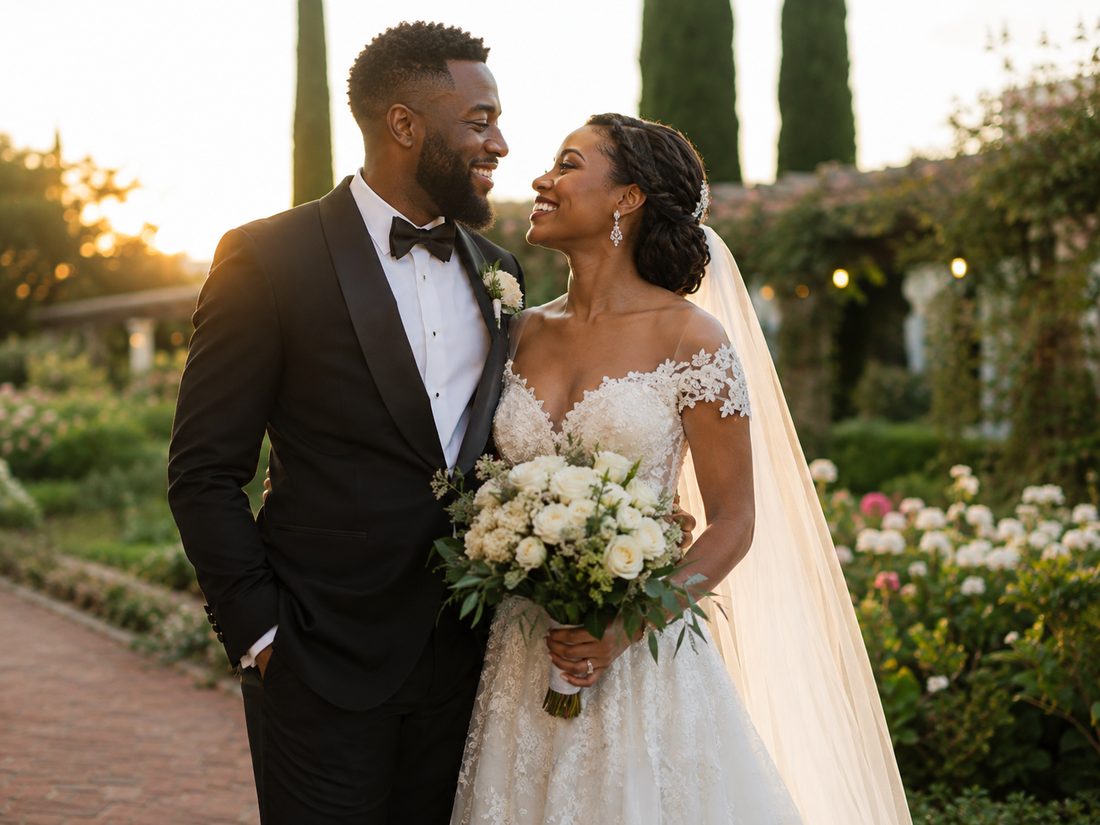 Bride and groom at their reception